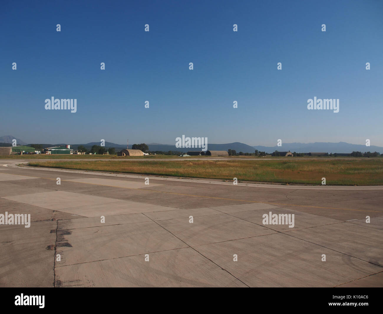 Aktion National Airport with some shelters Stock Photo