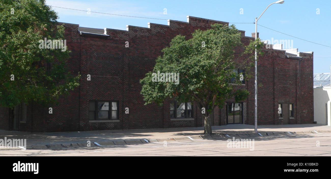 Alma, Nebraska auditorium from NE 2 Stock Photo Alamy