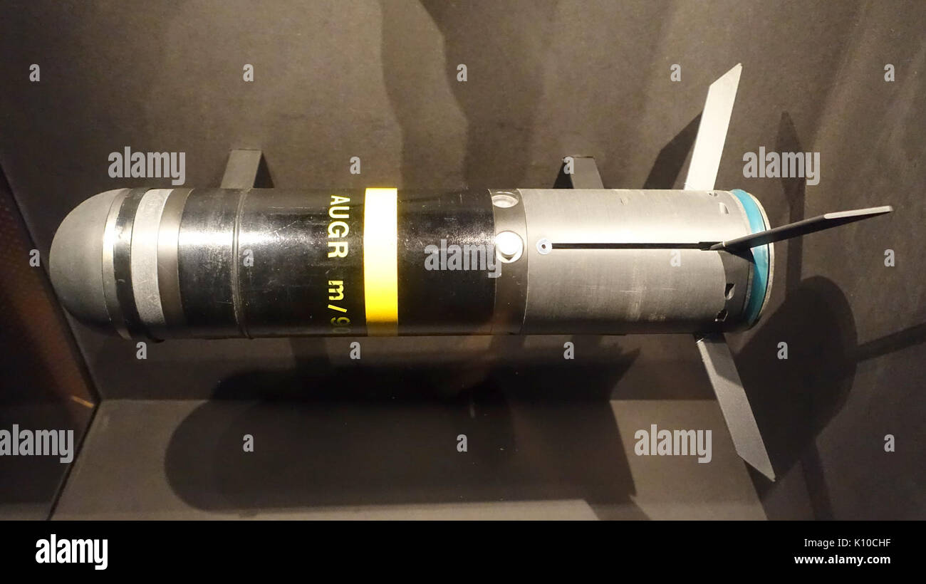Anti submarine grenade M 1990, used to force submarines to surface   Marinmuseum, Karlskrona, Sweden   DSC08968 Stock Photo