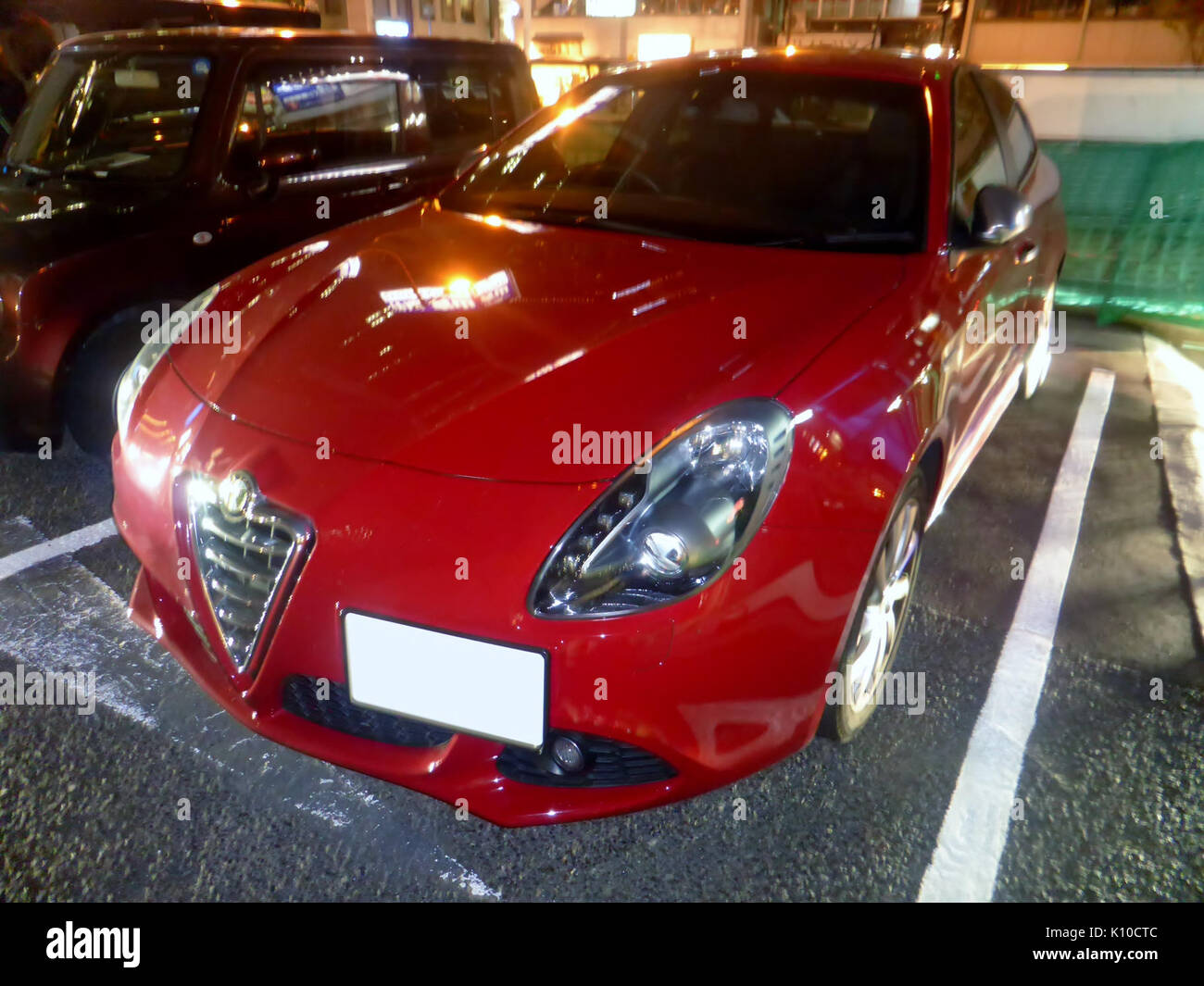Alfa Romeo Giulietta III Sprint at night front Stock Photo