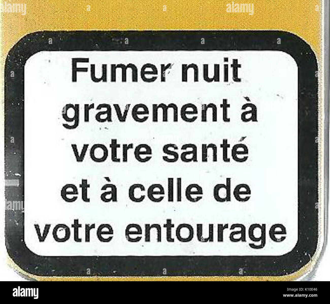 french cigarette warnings Health warning on an empty cigarettes pack, Lyon, France Stock Photo Tobacco health warnings france hi-res