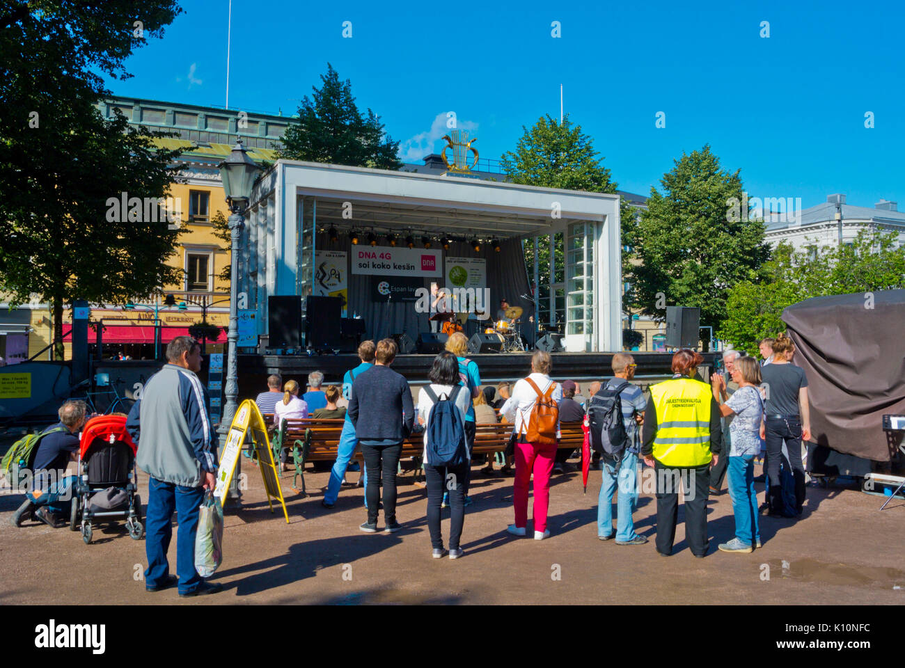 Jazz concert, Espan lava, stage in Esplanadinpuisto, the Esplanade park,  Helsinki, Finland Stock Photo - Alamy