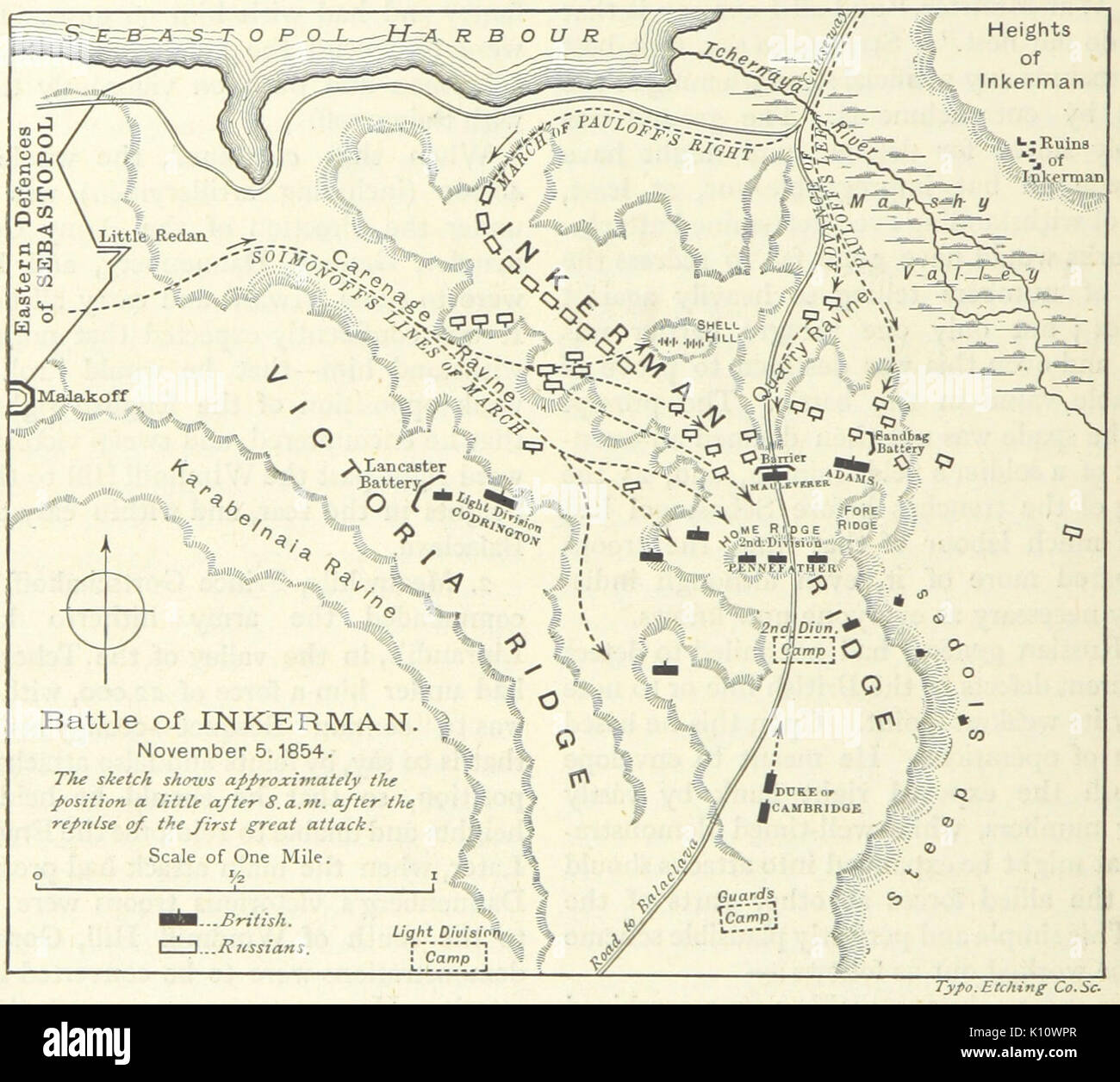 Battle of Inkerman map Stock Photo Alamy