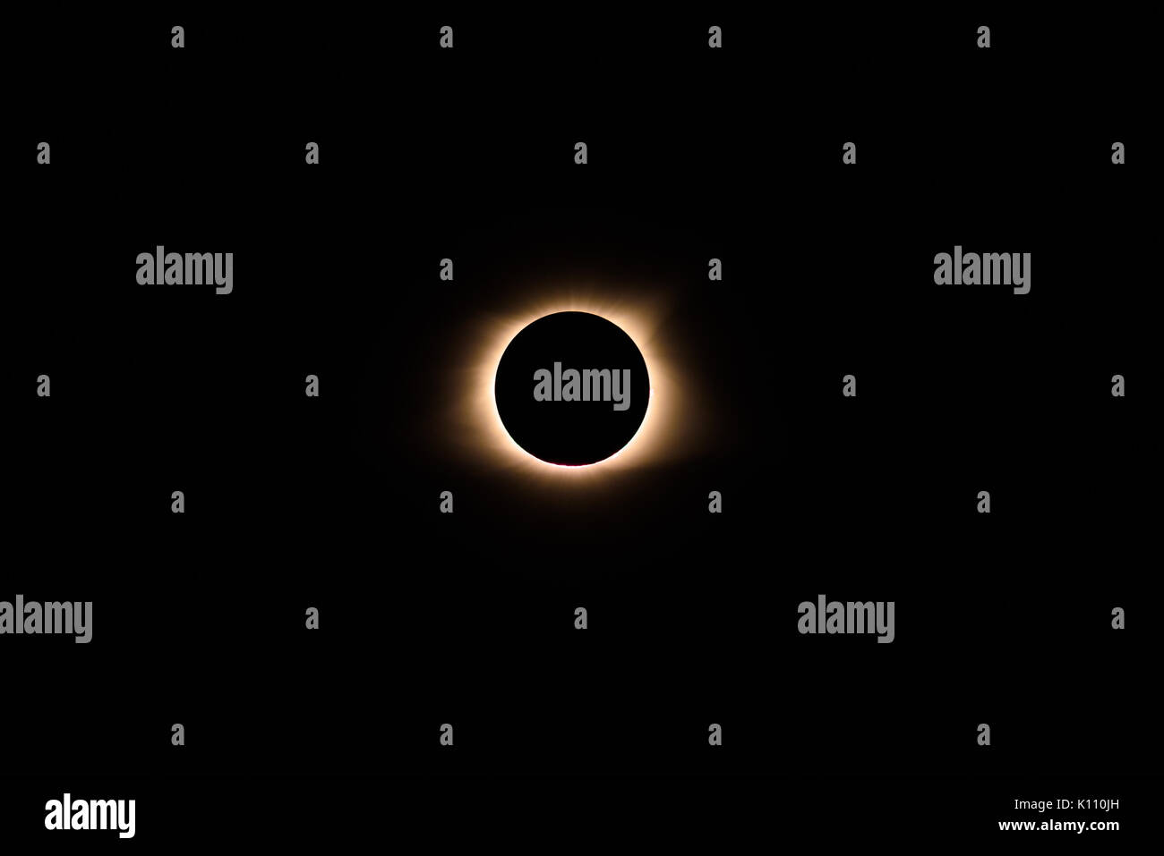 The Great American Solar Eclipse during totality Stock Photo