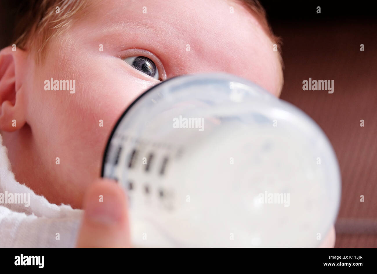 baby feeding from bottle Stock Photo