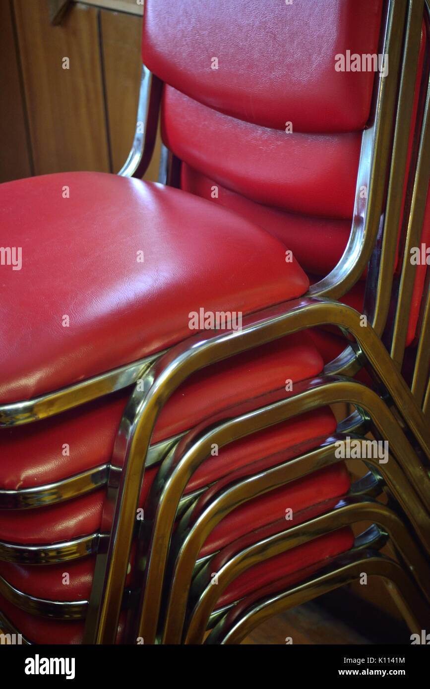 Stacked chairs Stock Photo