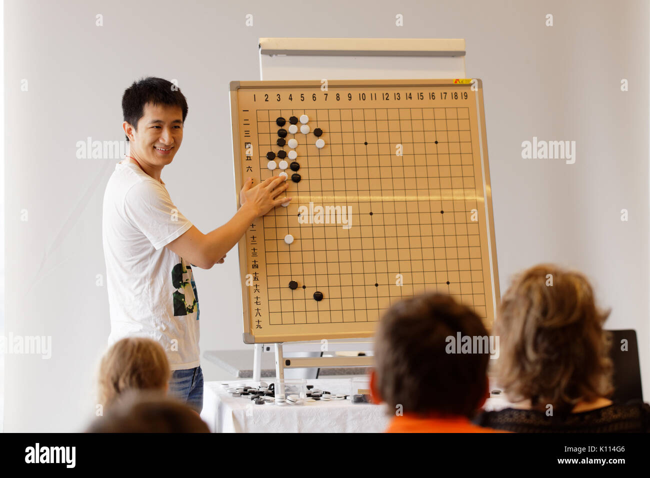 St. Petersburg, Russia - August 6, 2016: Pro-lecture of Li Cong during ...