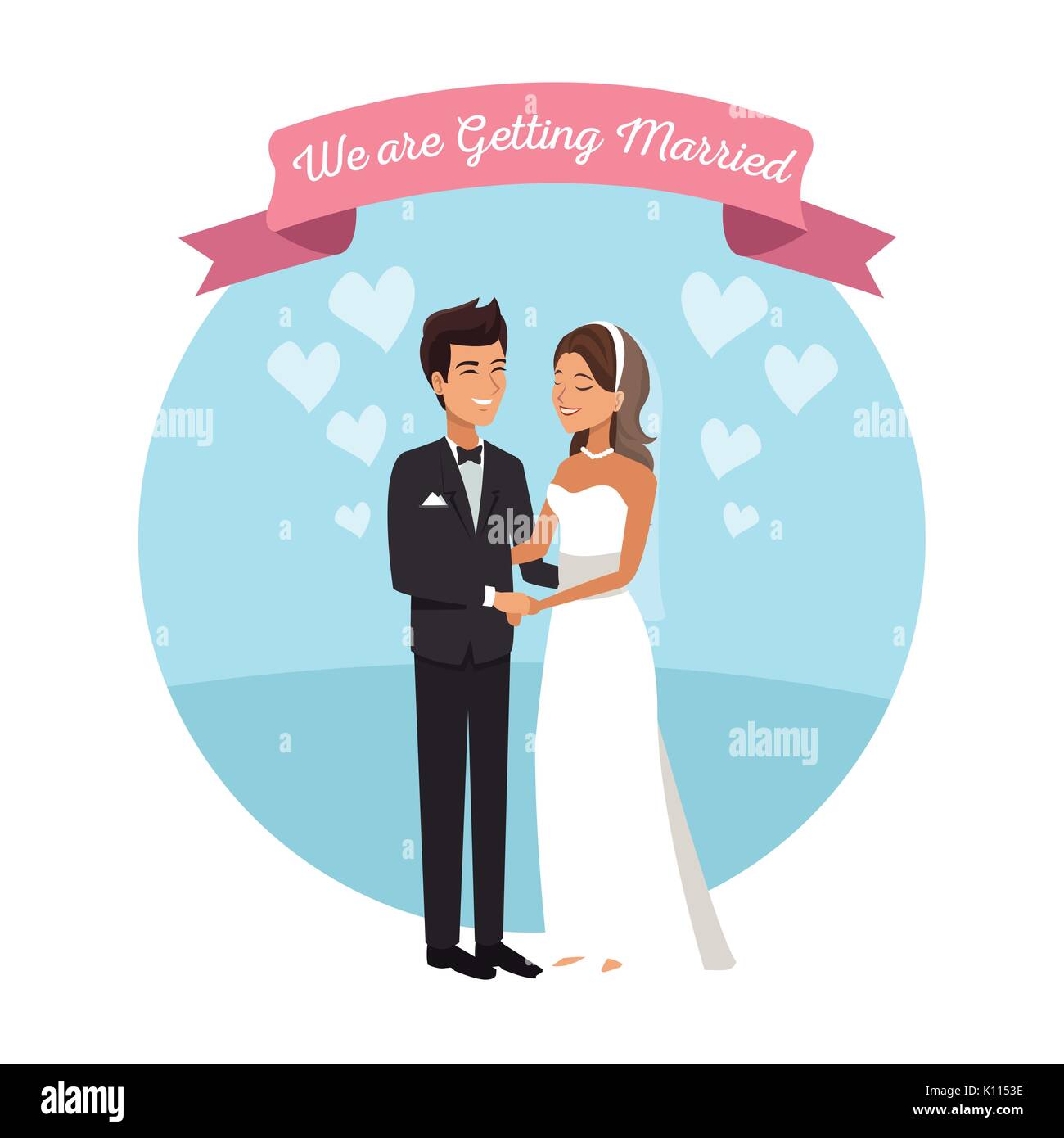 white background with color circular frame poster of newly married ...