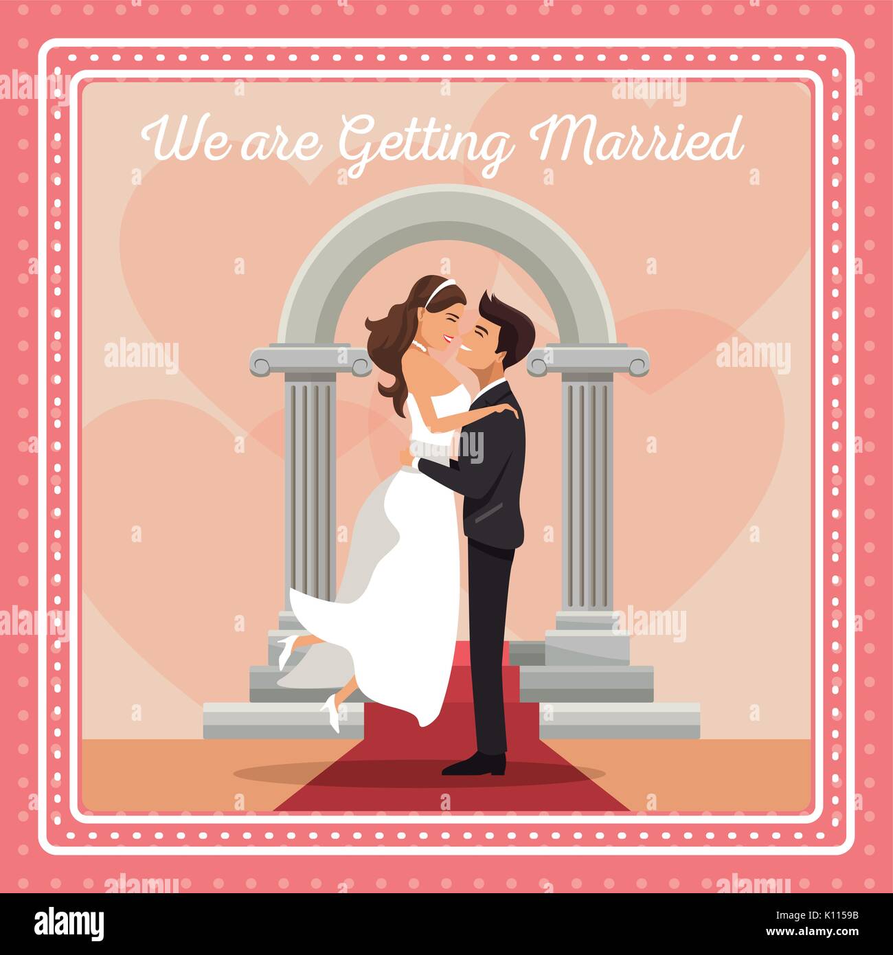 Cartoon couple getting married Stock Vector Images - Alamy