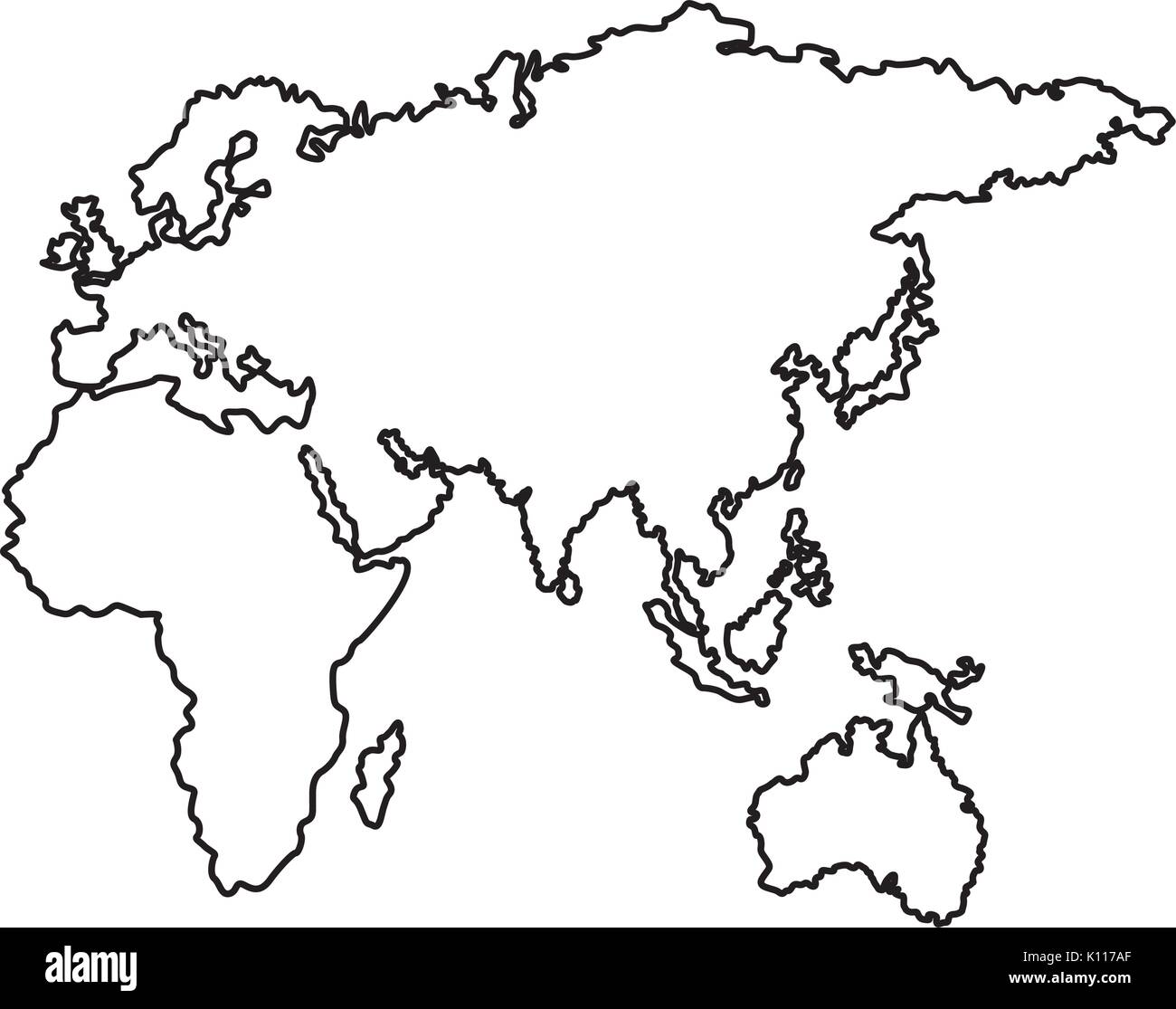 Asia Map Black And White Stock Photos Images Alamy