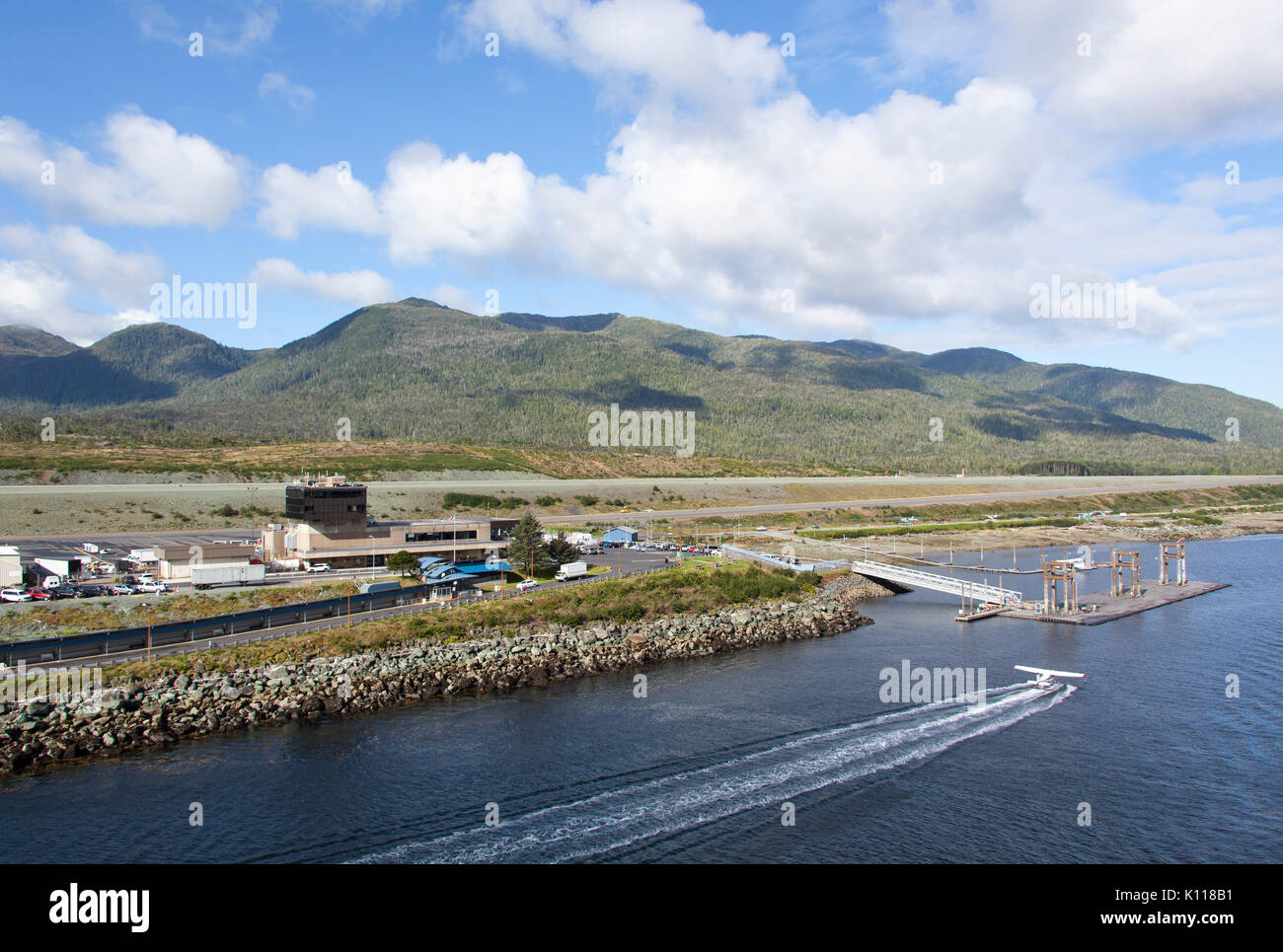 The little airport of Ketchikan town (Alaska Stock Photo Alamy
