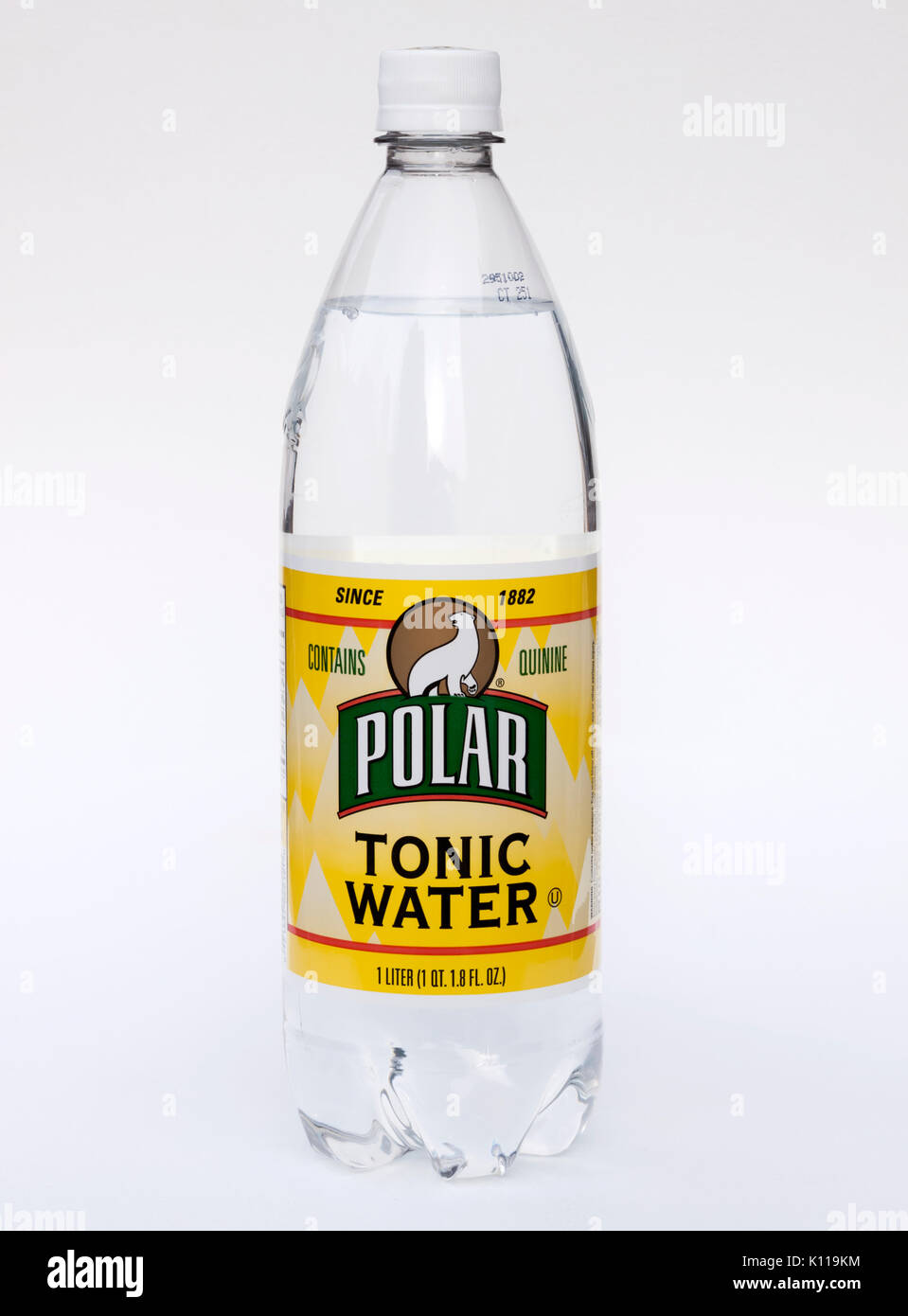 Bottle of Polar Tonic Water.  Contains quinine which helps stop foot and leg muscle cramps. Stock Photo