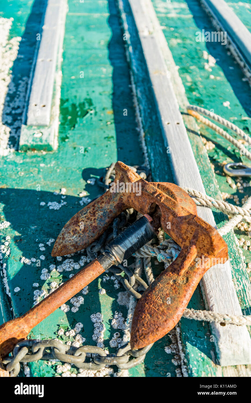Close-up of rusted anchor Stock Photo - Alamy