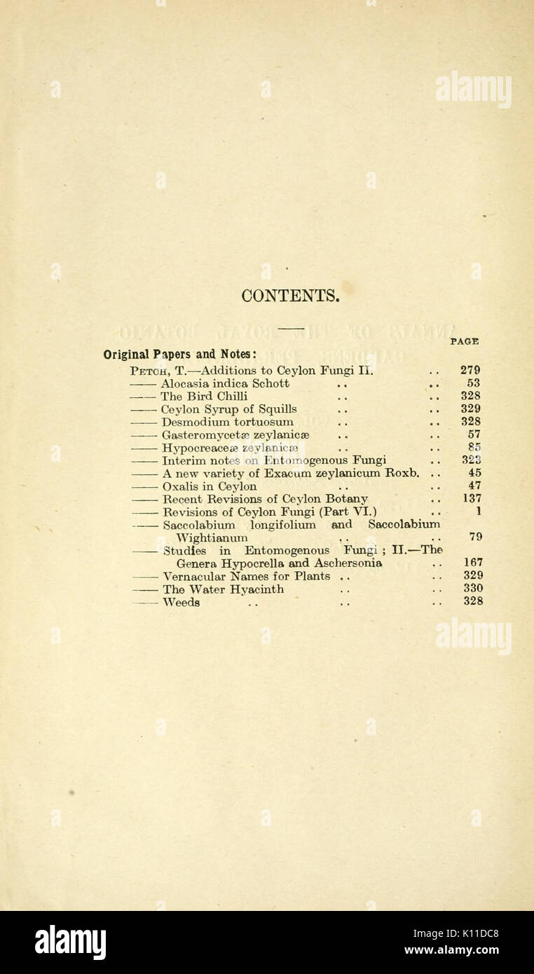 Annals of the Royal Botanic Gardens, Peradeniya BHL2915482 Stock Photo