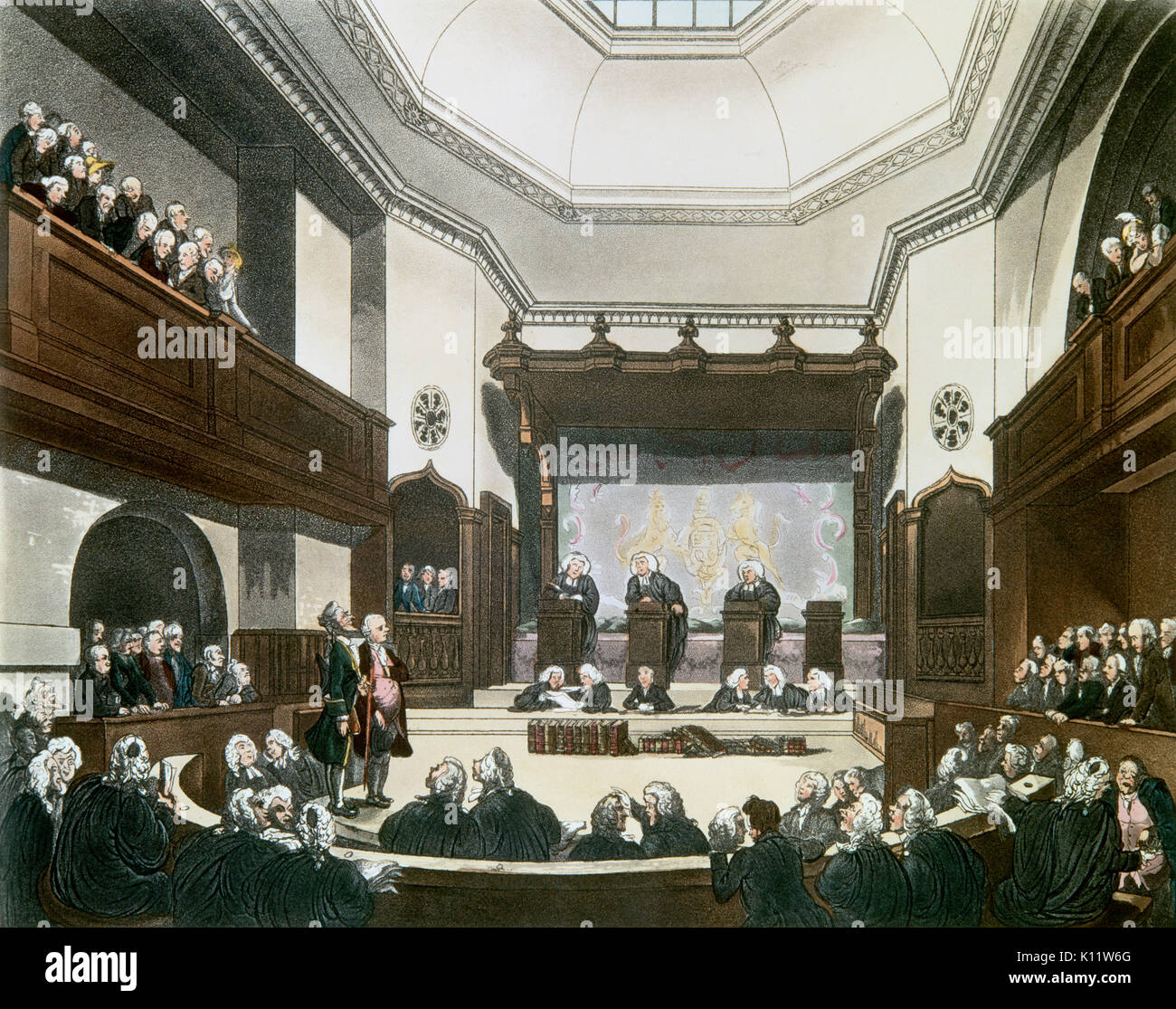 Engraving - Court of Justice in Westminster Hall Stock Photo - Alamy