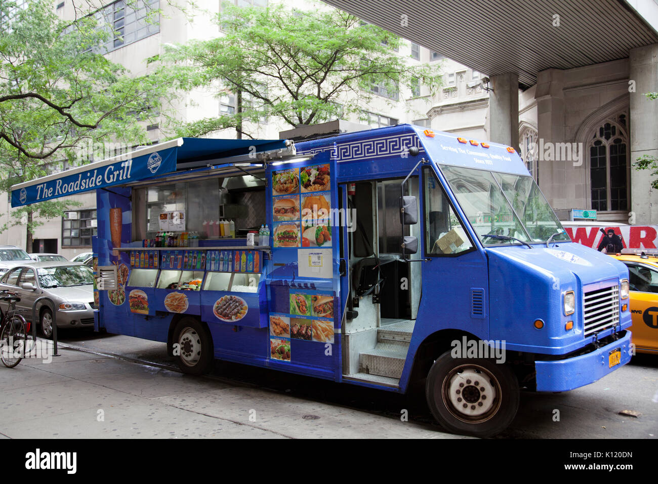 Food Truck on E68th Street in New York - USA Stock Photo