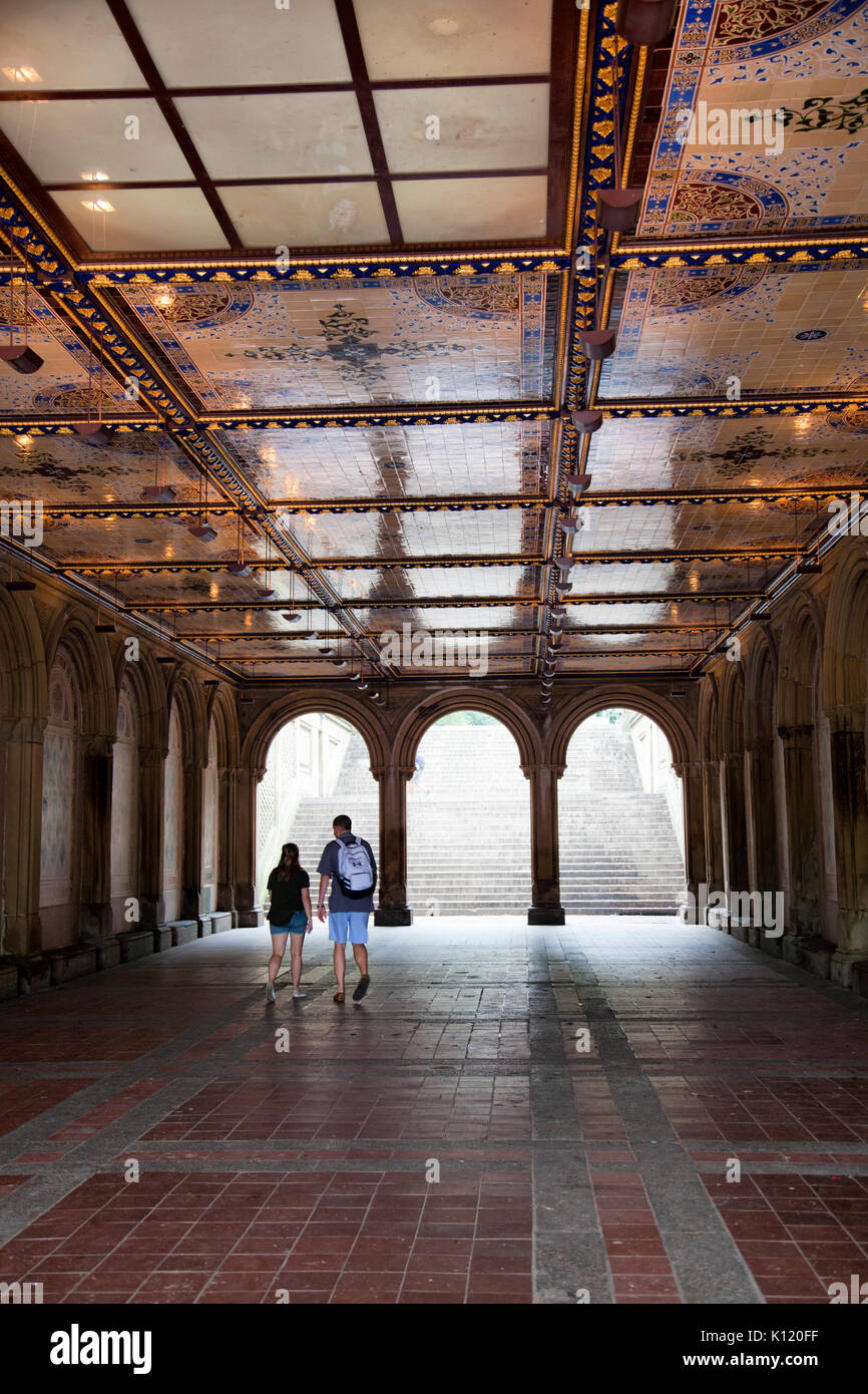 The dazzling tiles of a Central Park ceiling