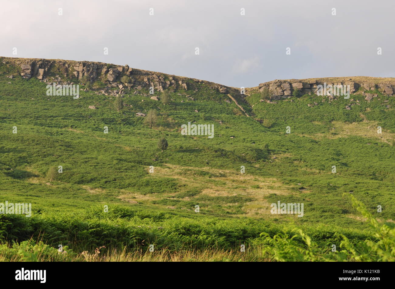Stanage Edge, a popular climbing and walking location in Derbyshire Peak District, England UK Stock Photo