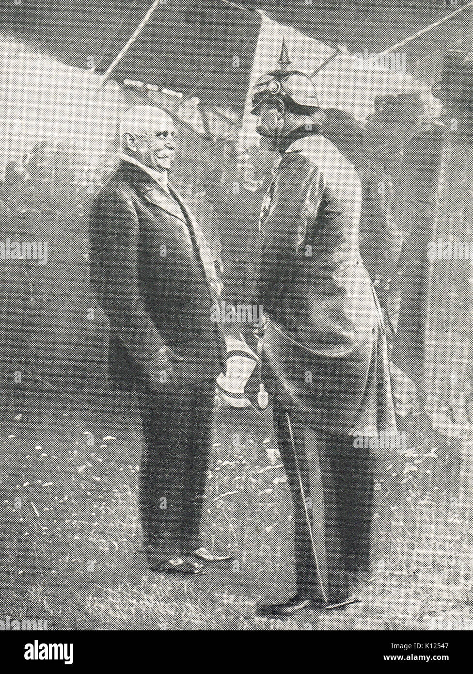 Count Zeppelin meeting the Kaiser, WW1 Stock Photo