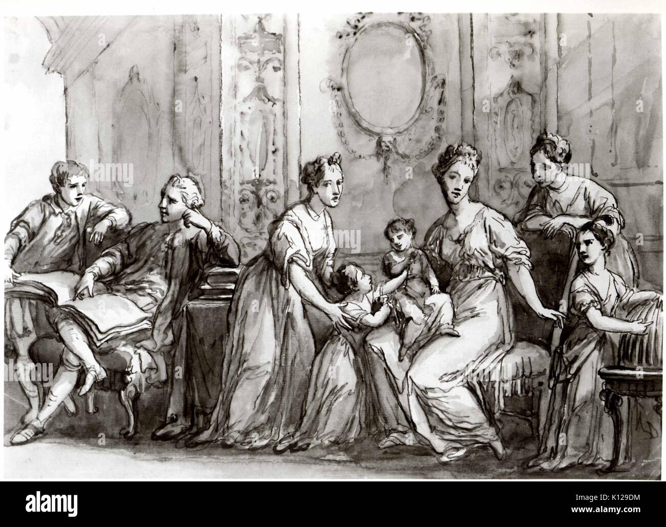 English family portrait painting hi res stock photography and images