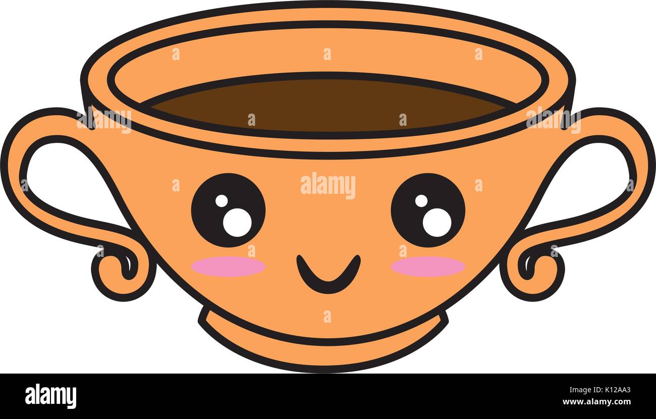 Delicious coffee cup cute kawaii cartoon Vector Image