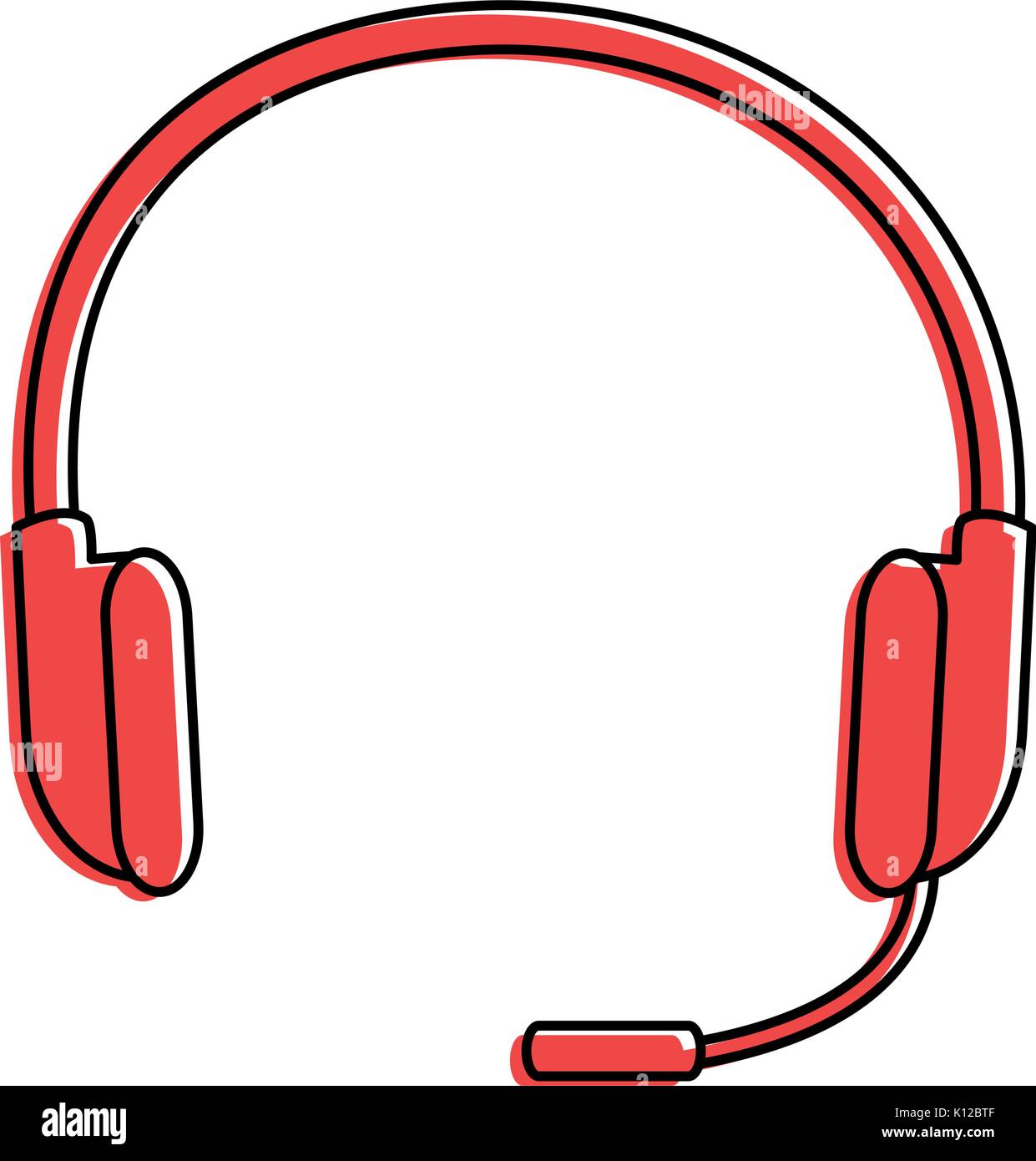 headset icon over white background vector illustration Stock Vector
