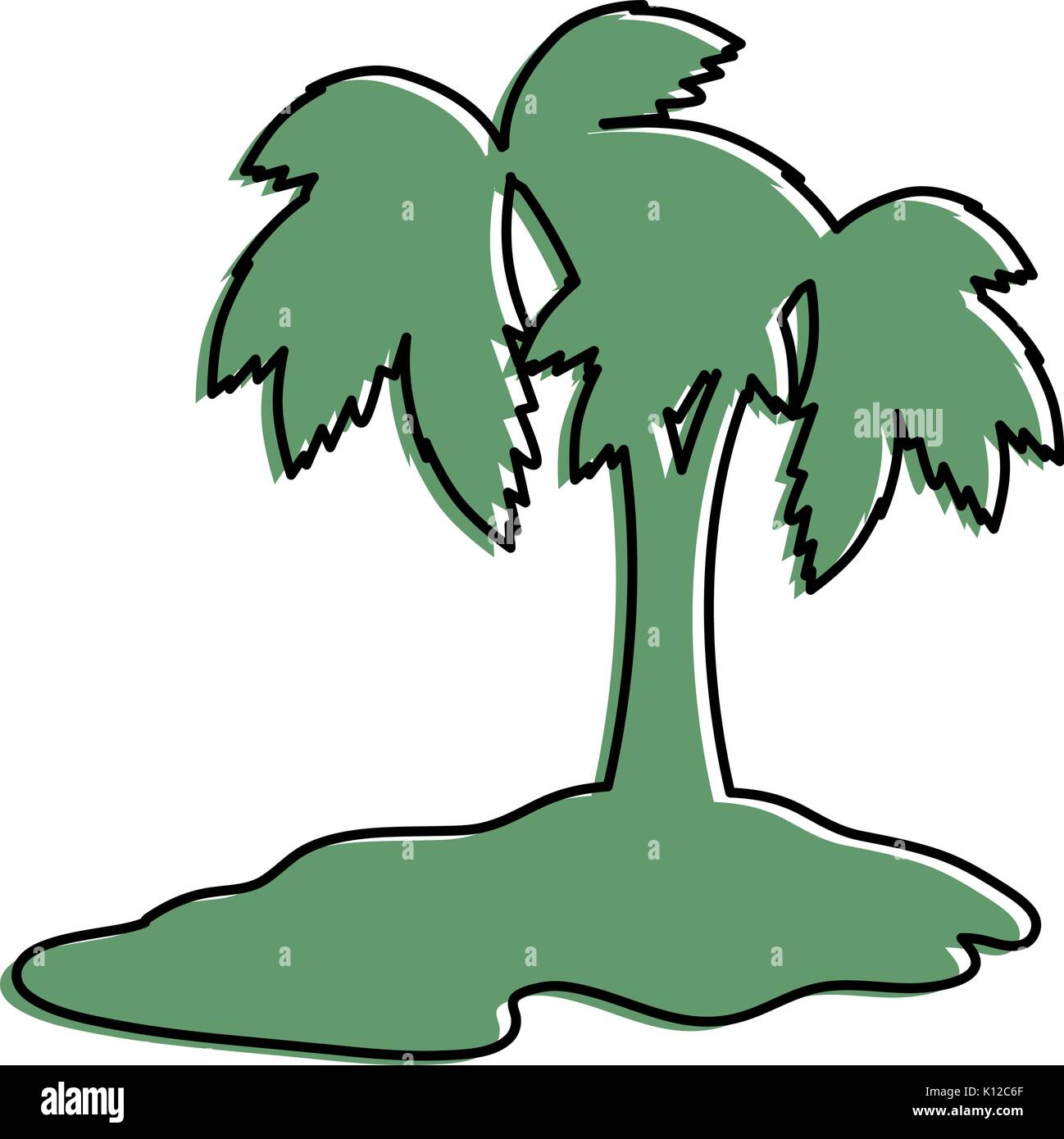 tropical palm icon over white background vector illustration Stock ...