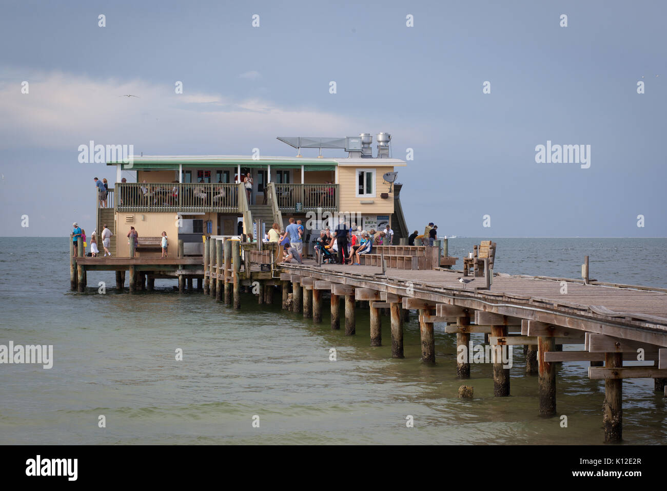 Rod and Reel Pier and restaurant on Anna Maria Island, Florida. Stock Photo