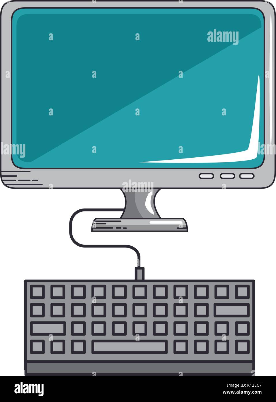Computer desk technology icon vector illustration graphic design Stock ...