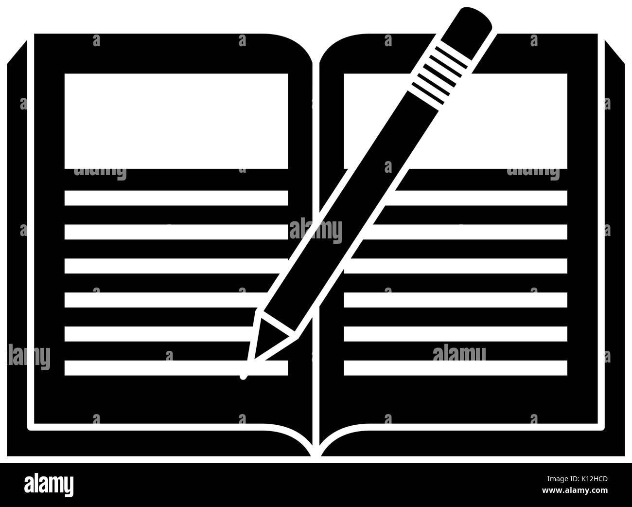 academic book and pencil icon over white background vector illustration ...
