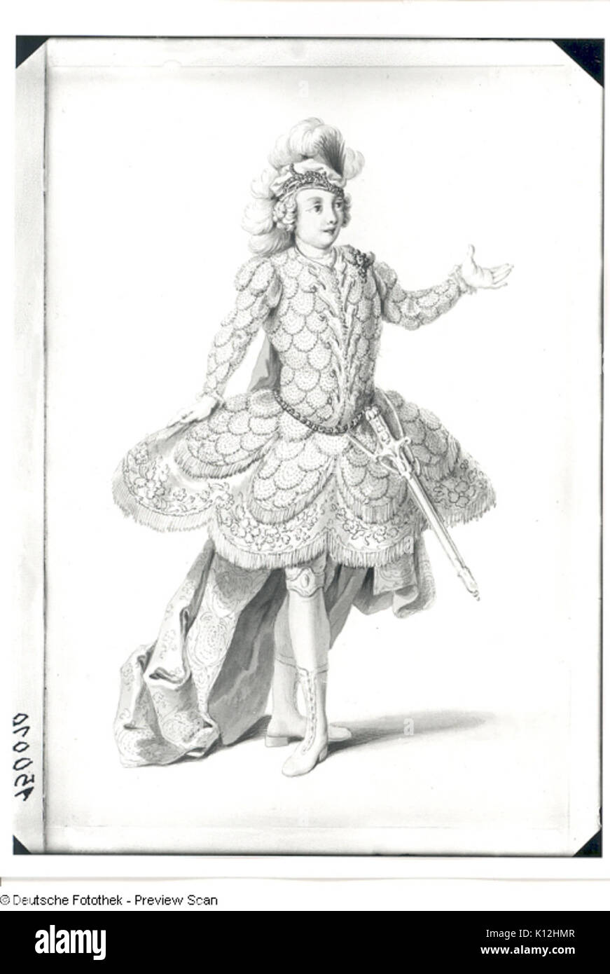 Attilio Regolo (Hasse, Dresden 1750)   Regina Mingotti als Publio Stock Photo