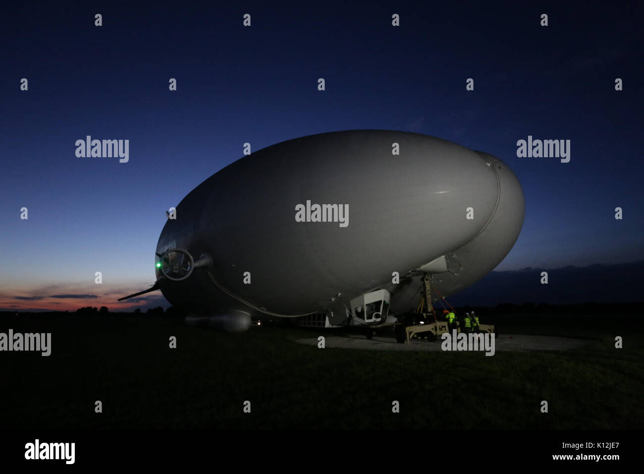 Airlander   On Mast at Sunrise Stock Photo