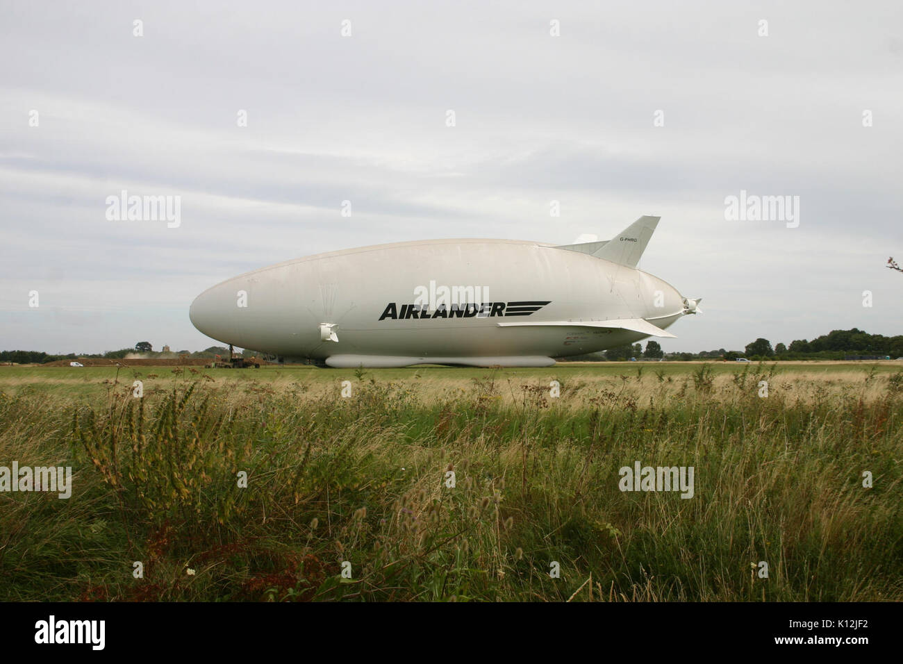 Airlander in the Grass Stock Photo