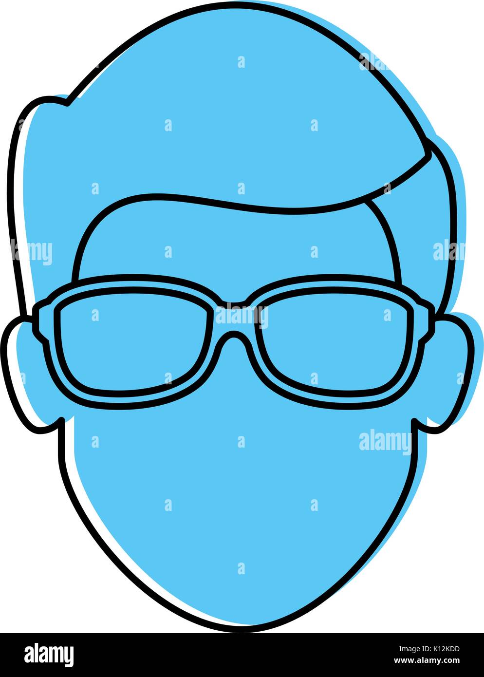 man with glasses icon over white background vector illustration Stock ...