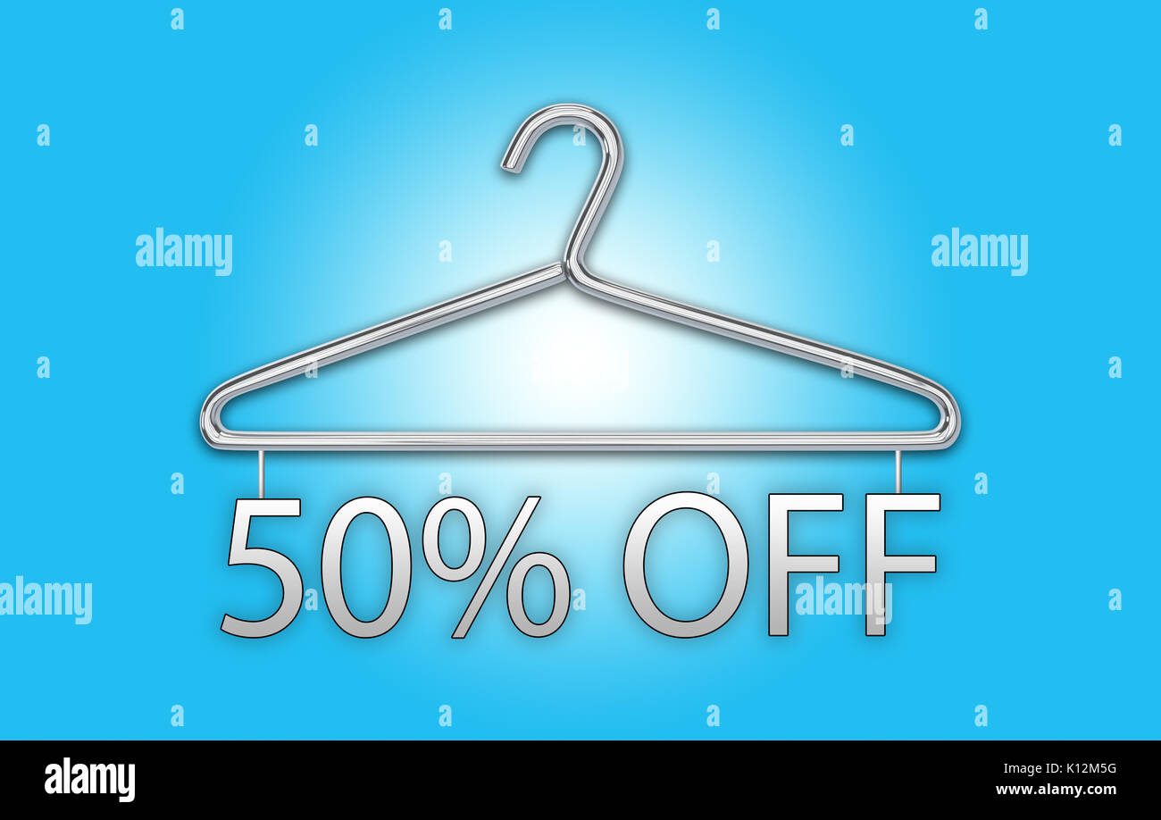 Colorful Innovation concept with text banner and 3d rendered illustration of metal clothes hanger Stock Photo