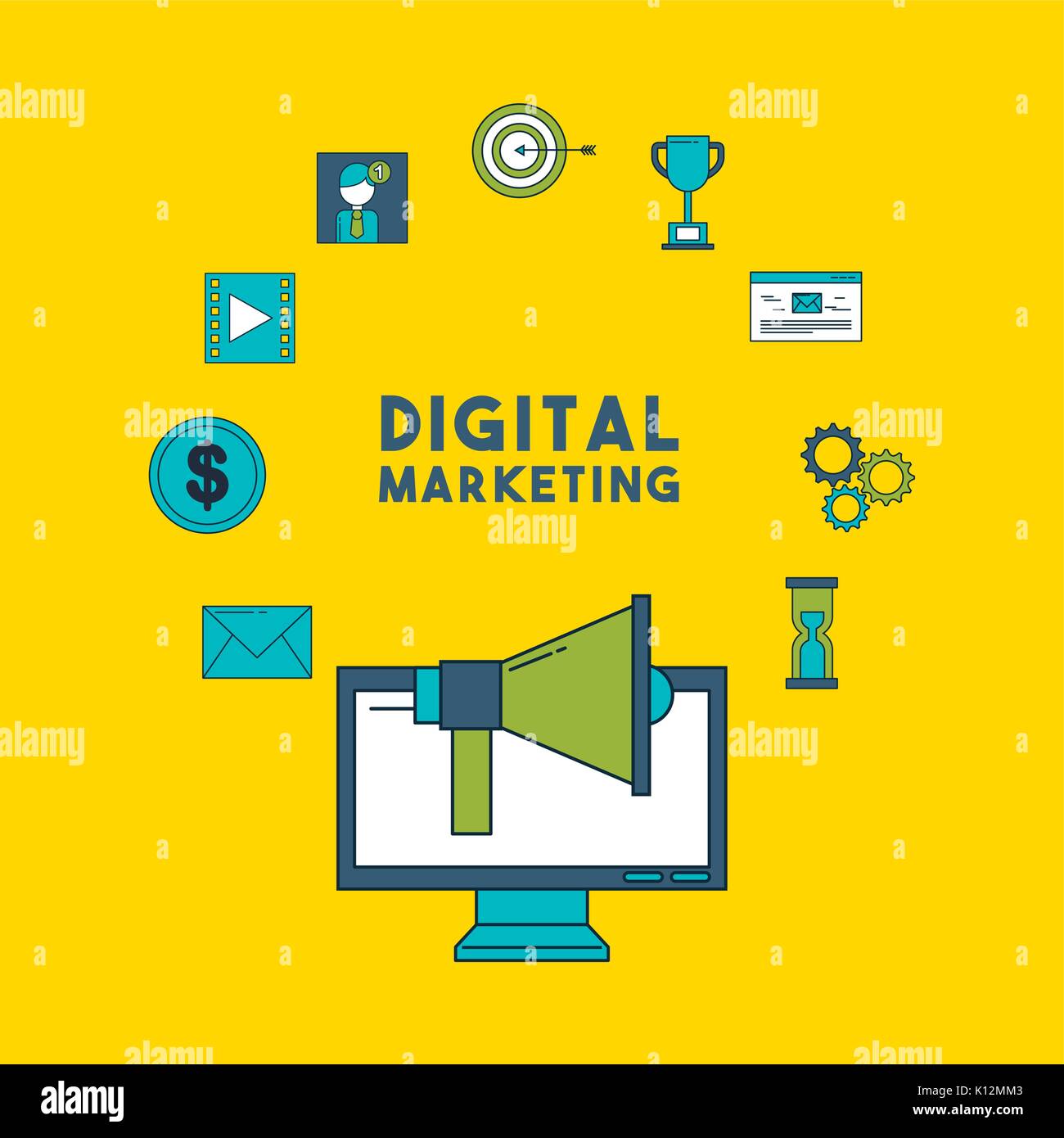 digital marketing cartoon Stock Vector Image & Art Alamy