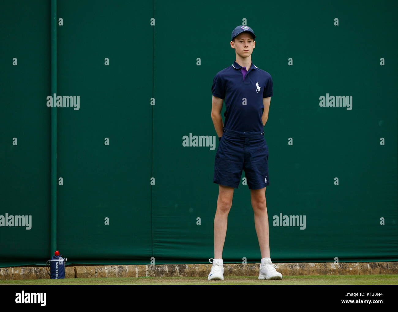 Ball Boy at the Wimbledon Championships 2017 Stock Photo