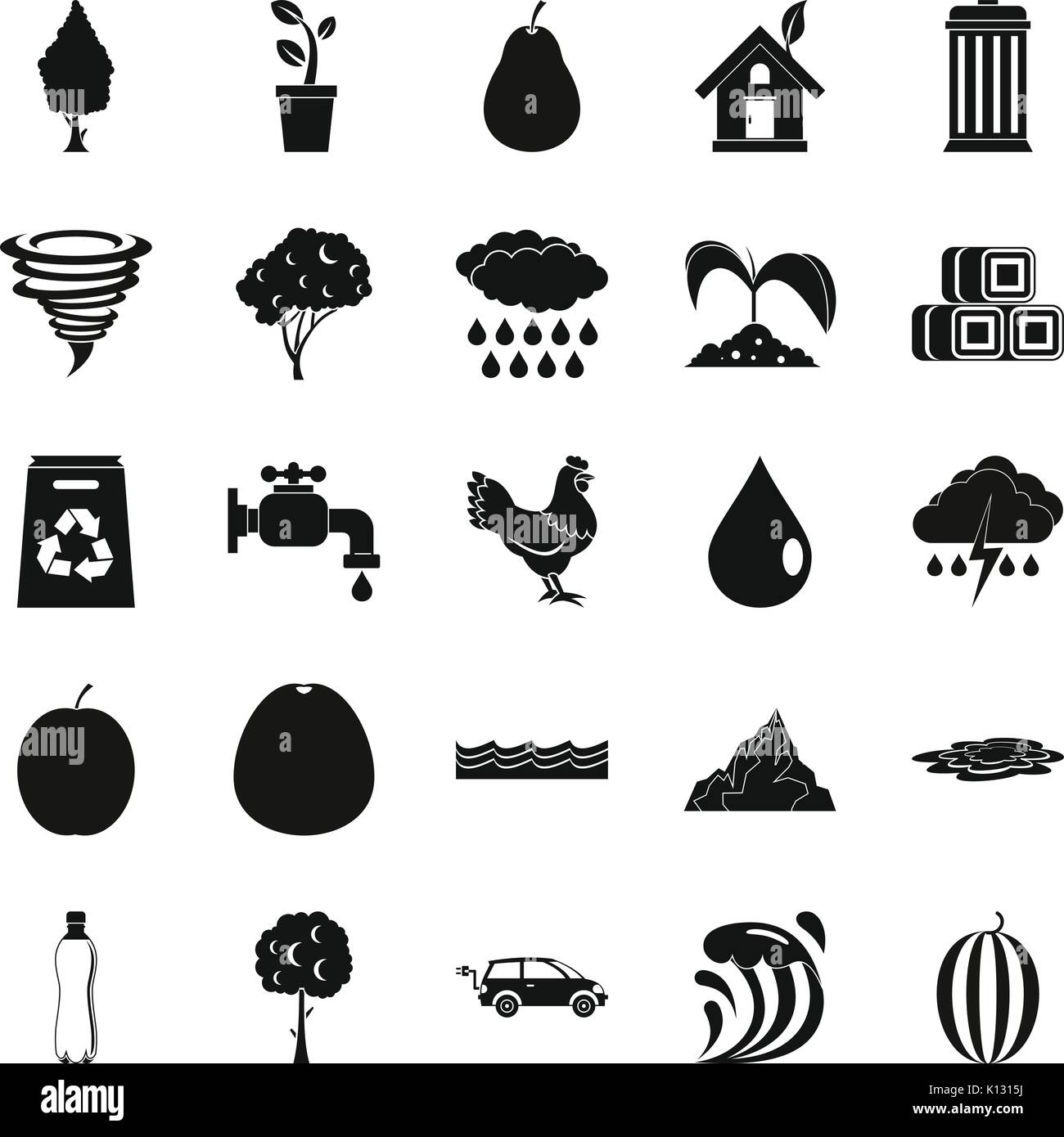 Pure water icons set, simple style Stock Vector Image & Art - Alamy