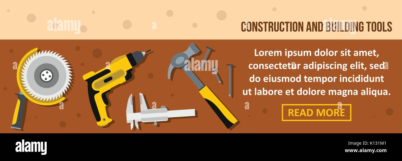 Construction and building tools banner horizontal concept Stock Vector ...