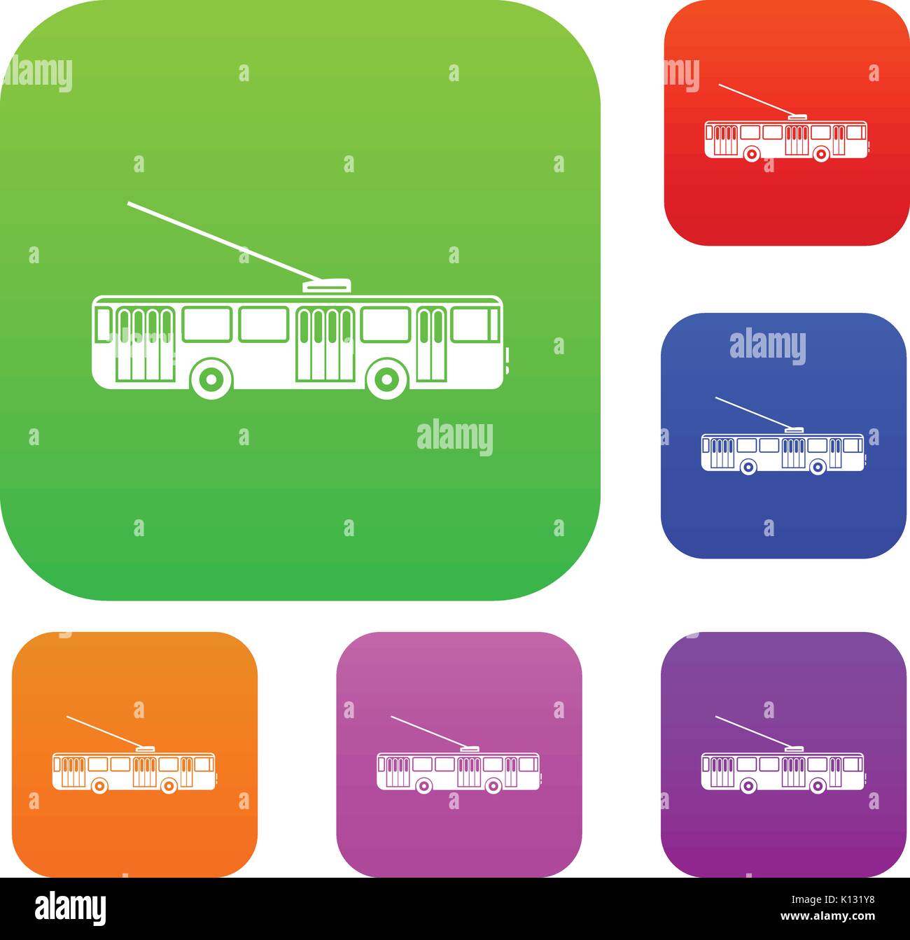 Trolleybus set collection Stock Vector Image & Art - Alamy