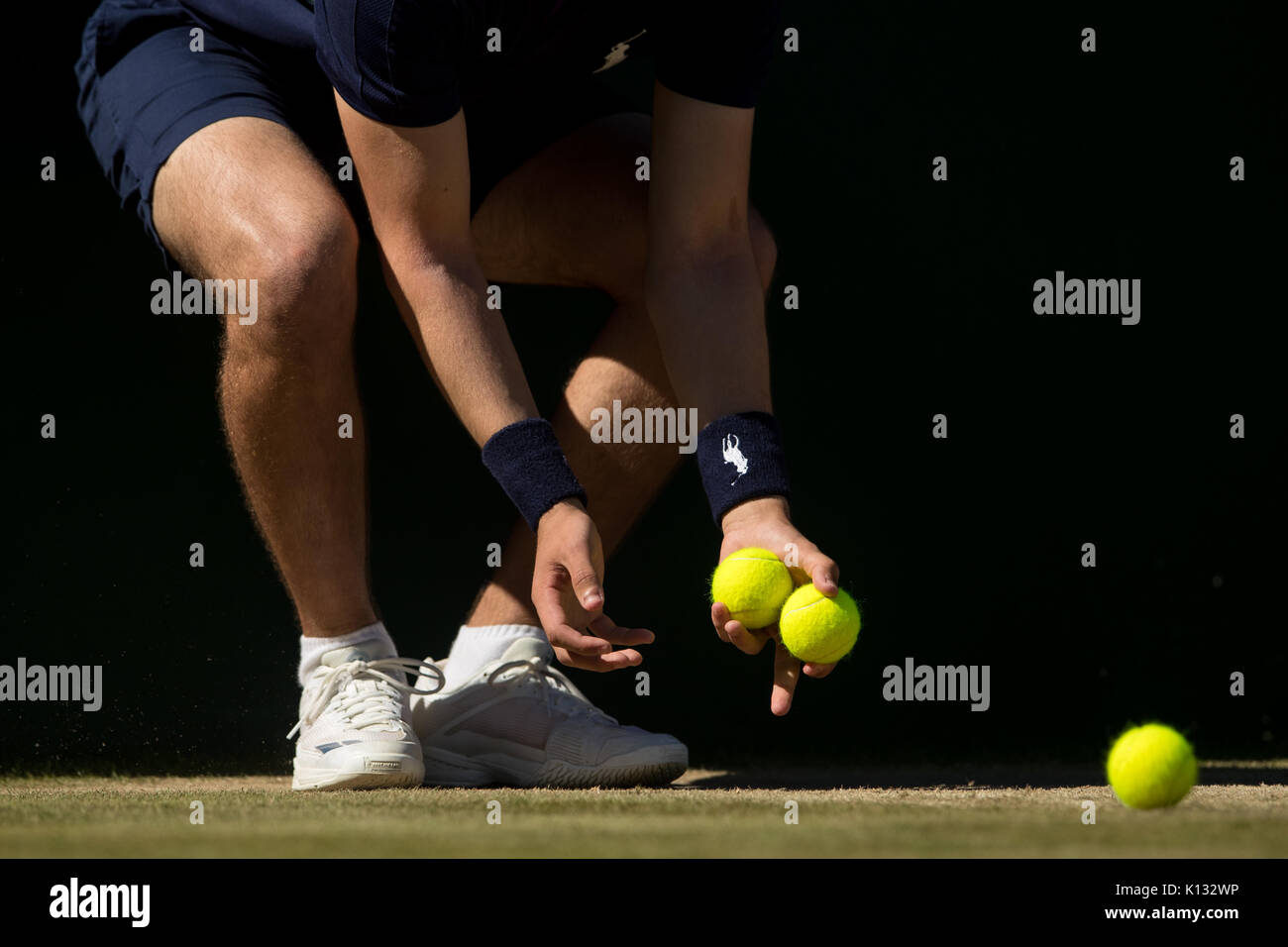 A ball boy collects balls at the Wimbledon Championships 2017 Stock Photo Alamy