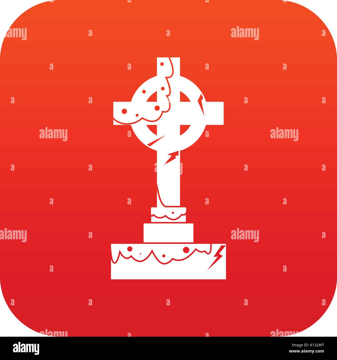 Irish celtic cross icon digital red Stock Vector Image & Art - Alamy