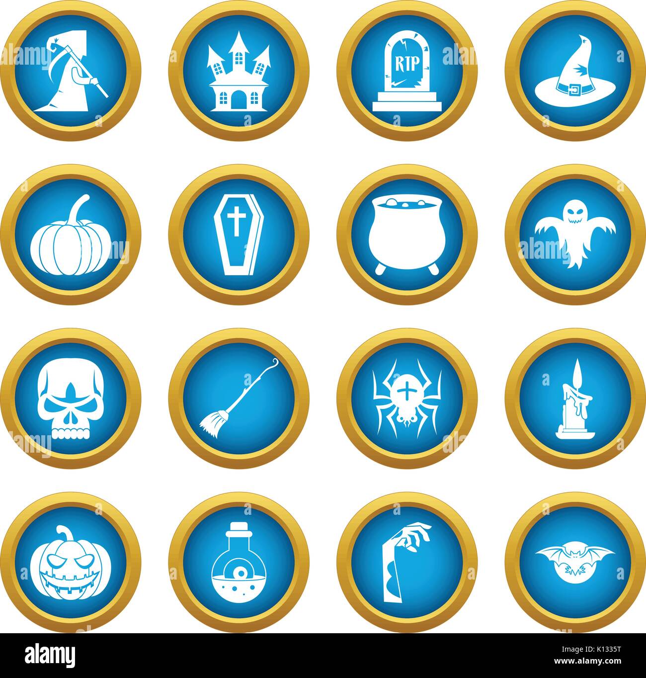 Halloween icons blue circle set Stock Vector Image & Art - Alamy