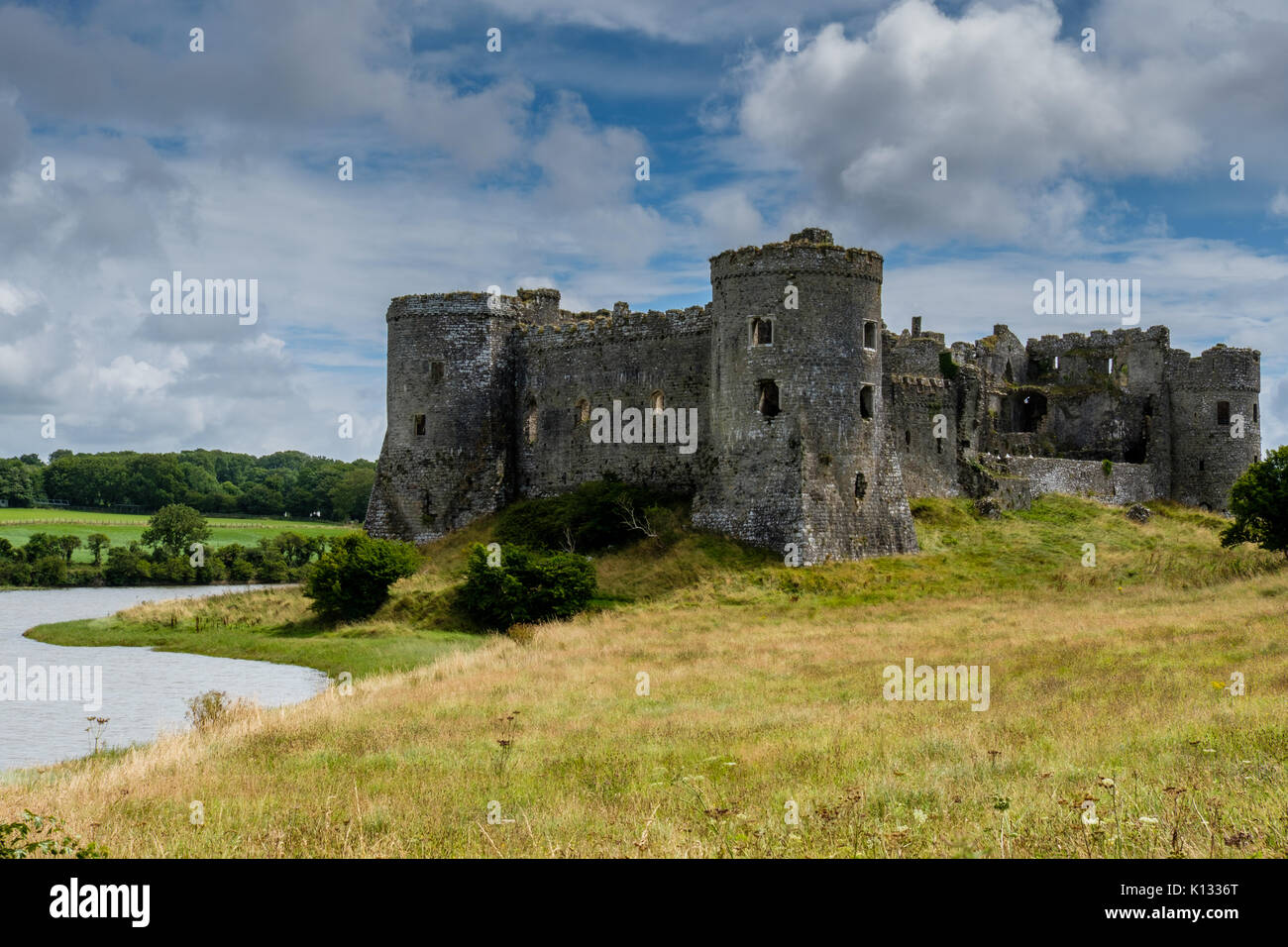 Carew Castle, Carew, Pembrokeshire, Wales, UK Stock Photo