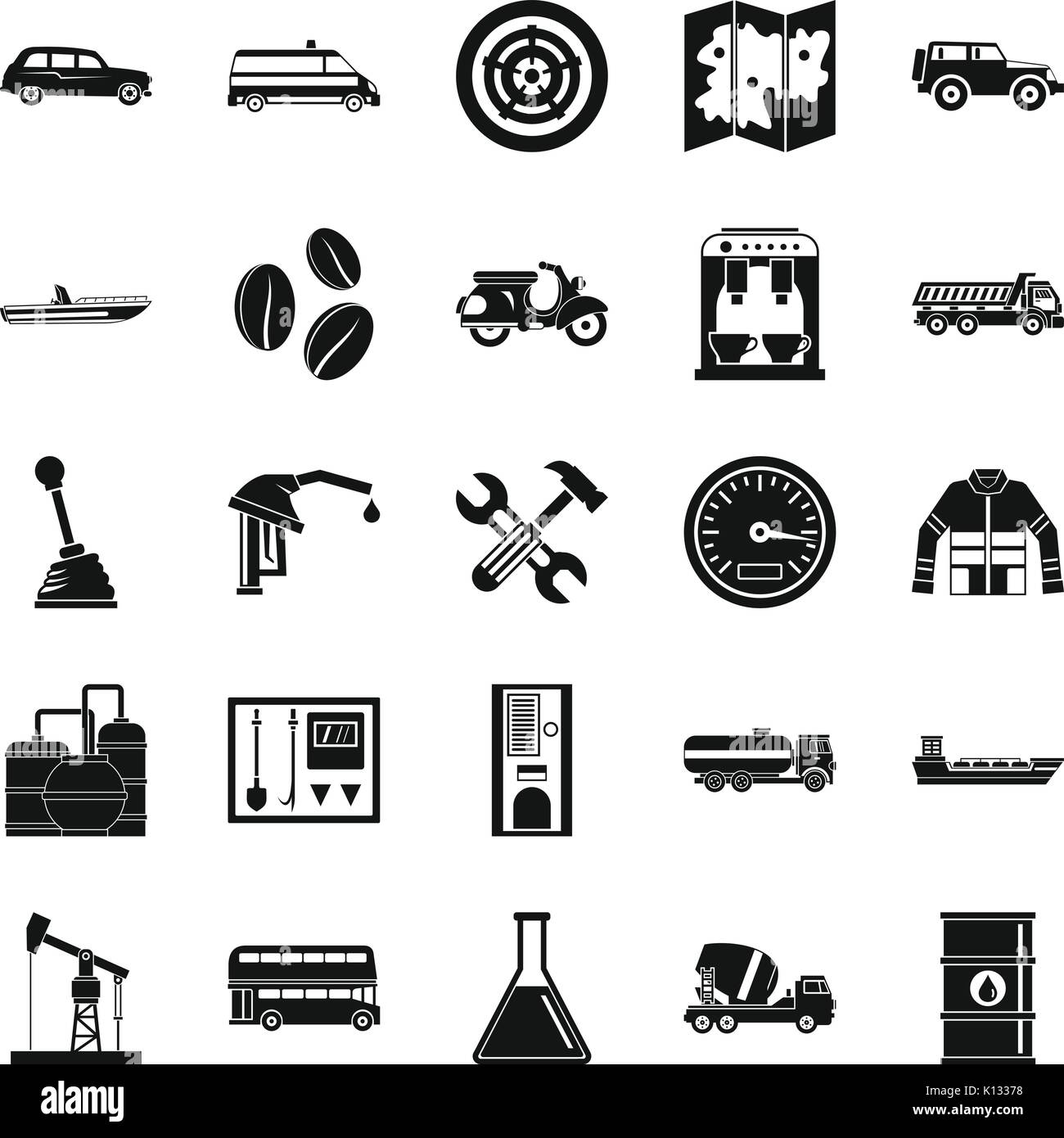 Gas station icons set, simple style Stock Vector Image & Art - Alamy