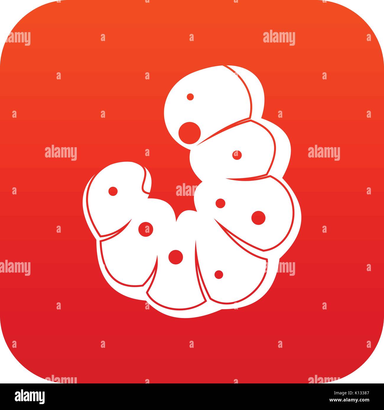 Worm icon digital red Stock Vector
