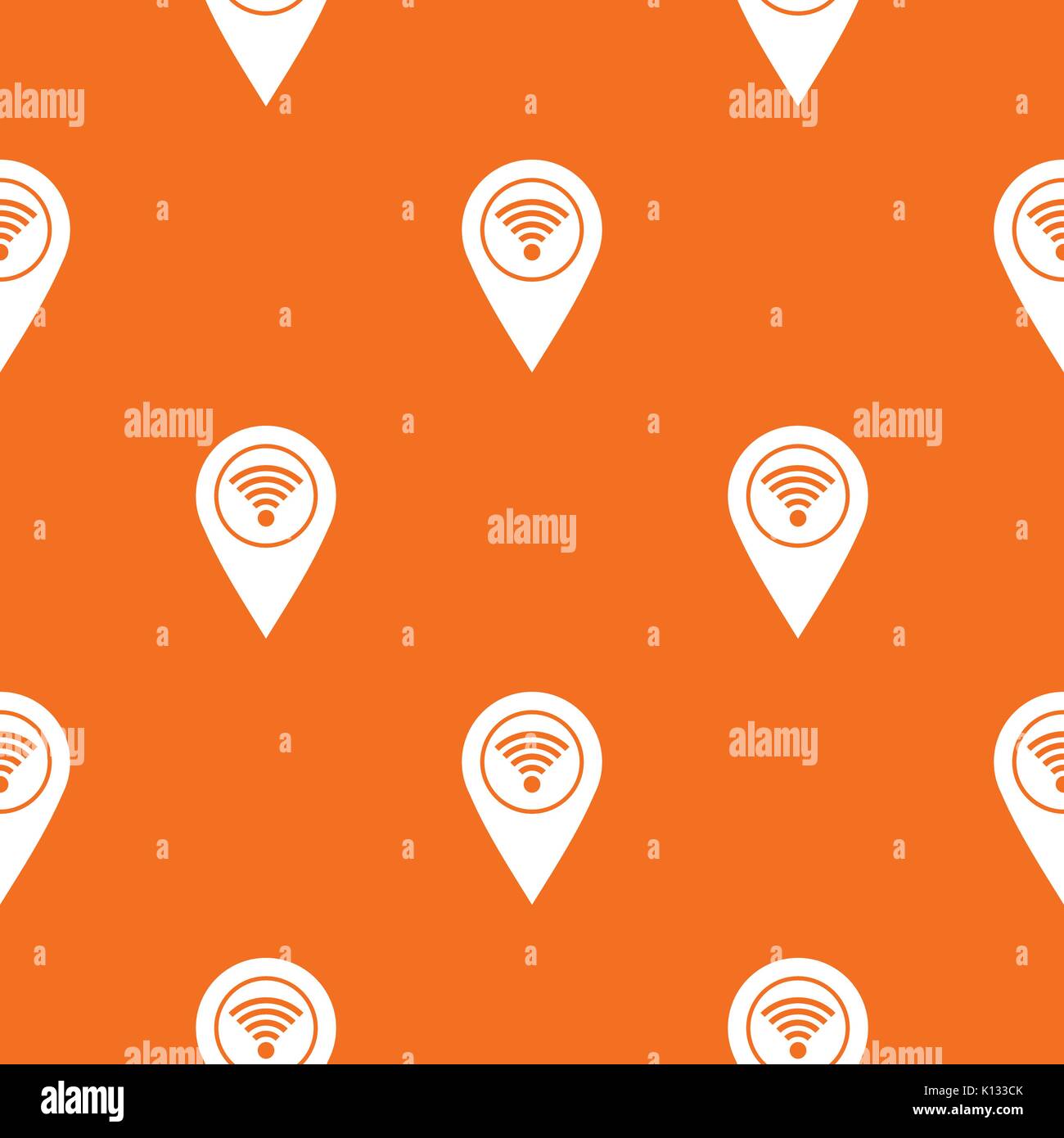 Map pin pointer with wi fi symbol pattern seamless Stock Vector