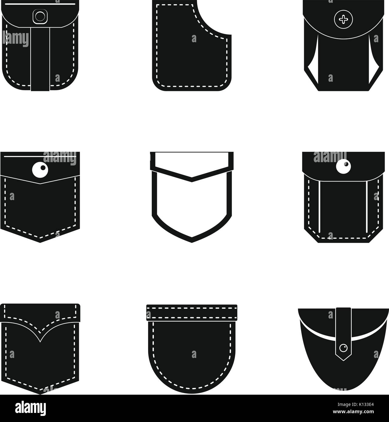 Cotton pocket icon set, simple style Stock Vector Image & Art - Alamy