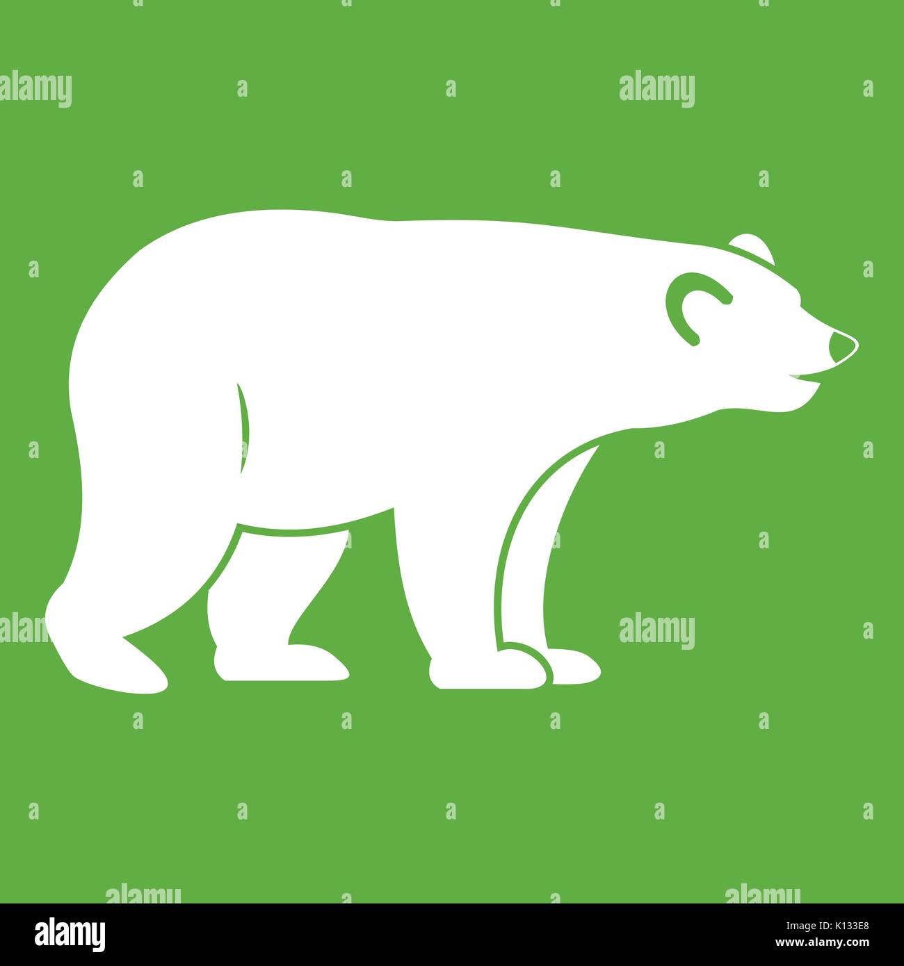 Wild bear icon green Stock Vector