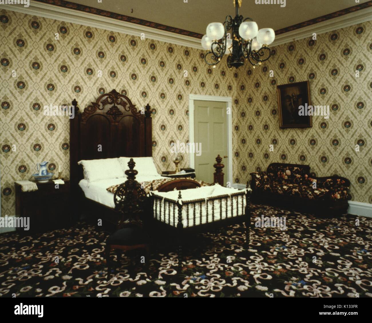 Master bedroom at White House of the Confederacy, Richmond, Virginia, 1967. Stock Photo